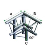 Milos ALM34 - DT22013 Driehoek Decotruss Corner 90° downleft apex down   