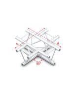 Milos ACM41 - DT22016 90° 4-way horizontal T-cross 90 graden 4-wegs horizontaal
