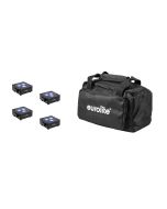 EUROLITE Set 4x AKKU Flat Light 3 bk + Soft Bag