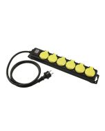 EUROLITE Distributor 6-fold IP44 bk 1.5m