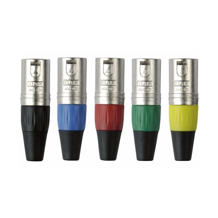 Dap XMK203NB XLR 3polig male xlr connector nickel behuizing zwarte eindkap