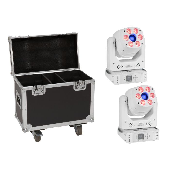 EUROLITE Set 2x LED TMH-H90 Hybrid Moving Head Spot/Wash COB wh + Case