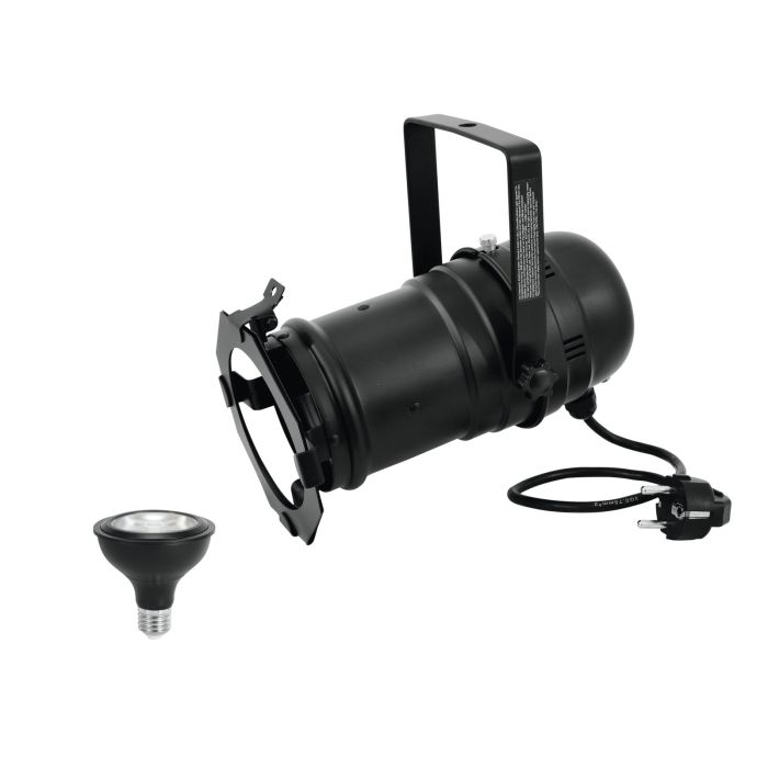 EUROLITE Set PAR-30 Spot Black + PAR-30 230V COB 12W E-27 LED 1800-3000K dim2warm