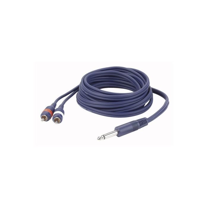 DAP verloopkabel van mono jack naar dubbele cinch 1,5 mtr