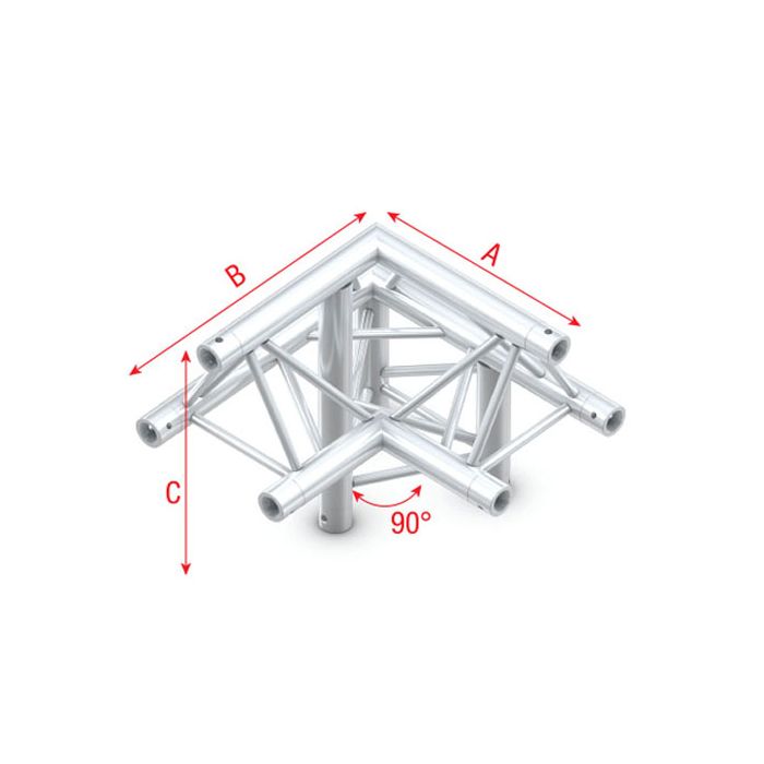 Milos ALF31 FT30010 Driehoek Truss Hoek 90° down right, apex up