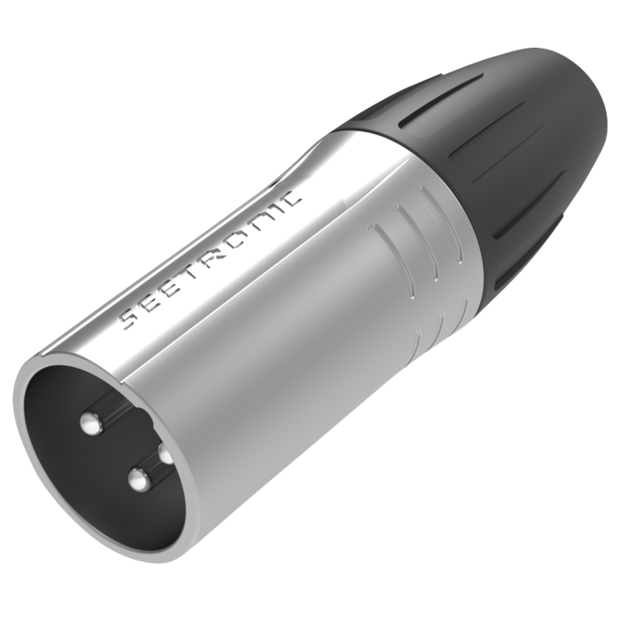 Seetronic SCMM3BK LR 3P Connector, male Verzilverde contacten - zwarte behuizing