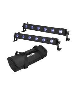 EUROLITE Set 2x LED BAR-6 QCL RGB+UV Bar + Soft Bag