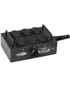 Showgear Breakout box met 6 schuko met  om zelf te bedraden