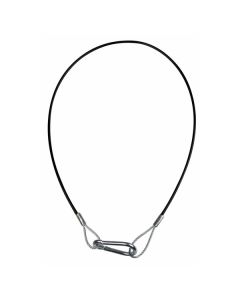 Showgear Safety Cable Heavy Duty, 75 cm 3/4 mm 75 cm - met zwarte PVC-coating, niet gecertificeerd