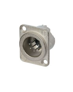Neutrik XLR 5p. Chassis Male Silver contacts, Nickel housing