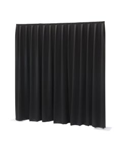 Showtec P&D curtain - Dimout Pleated, 300(w) x 300(h)cm, 260 Gram/M2, Black