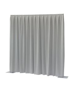 Showtec P&D curtain - Dimout Pleated, 300(w) x 400(h)cm 260 Gram/M2, Ligth grey