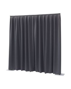 Showtec P&D curtain - Dimout Pleated, 300(w) x 400(h)cm 260 Gram/M2, Dark grey
