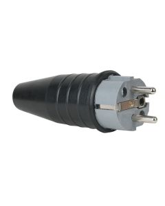  Rubber Schuko 230V/240V CEE7/VII Connector Male Grijs 