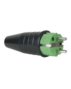Showtec Rubber Schuko 230V/240V CEE7/VII Connector Male Green