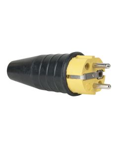  Rubber Schuko 230V/240V CEE7/VII Connector Male Geel 