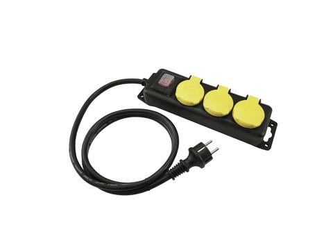 EUROLITE Distributor 3-fold IP44 bk 5 m
