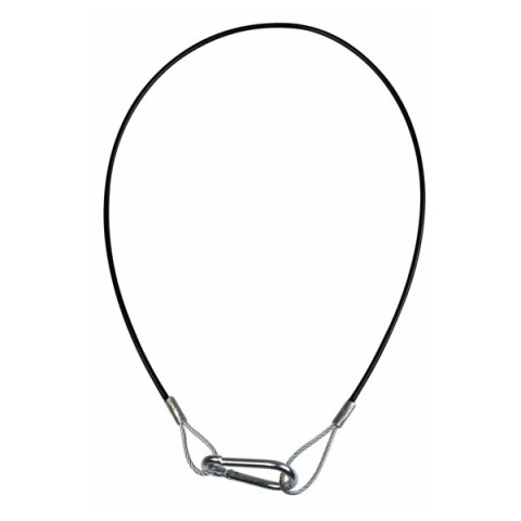 Showgear Safety Cable Heavy Duty, 75 cm 3/4 mm 75 cm - met zwarte PVC-coating, niet gecertificeerd