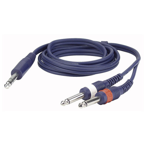 DAP FL343 Insert/splitterkabel stereo jack naar dubbele mono jack 3mtr