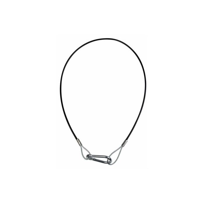 Showgear Safety Cable Heavy Duty, 75 cm 3/4 mm 75 cm - met zwarte PVC-coating, niet gecertificeerd