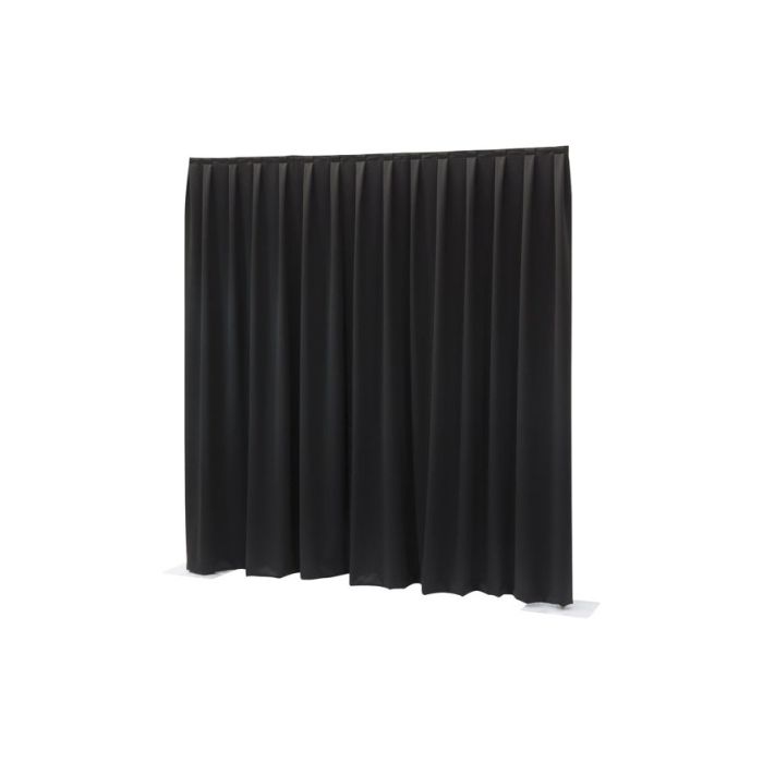 Showtec P&D curtain - Dimout Pleated, 300(w) x 300(h)cm, 260 Gram/M2, Black