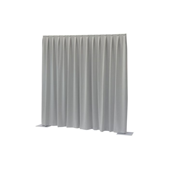 Showtec P&D curtain - Dimout Pleated, 300(w) x 400(h)cm 260 Gram/M2, Ligth grey