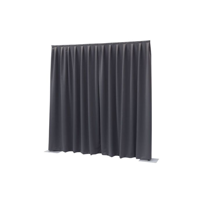 Showtec P&D curtain - Dimout Pleated, 300(w) x 400(h)cm 260 Gram/M2, Dark grey