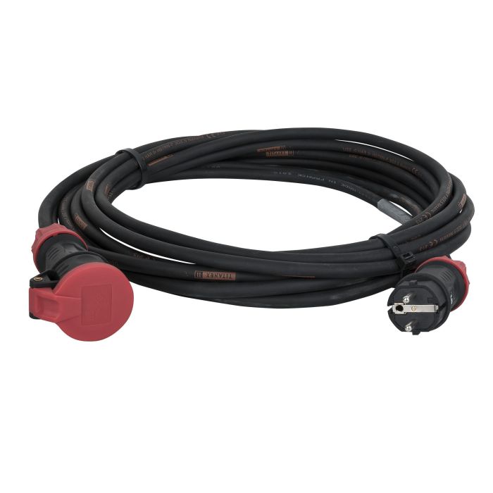 Showtec verlengkabel Schuko / Schuko Titanex met PCE 5m, 3 x 2,5 mm2