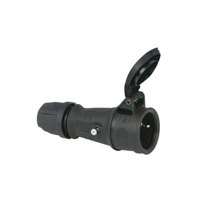 Showtec Solid Rubber Connector Female PCE, Black, IP44