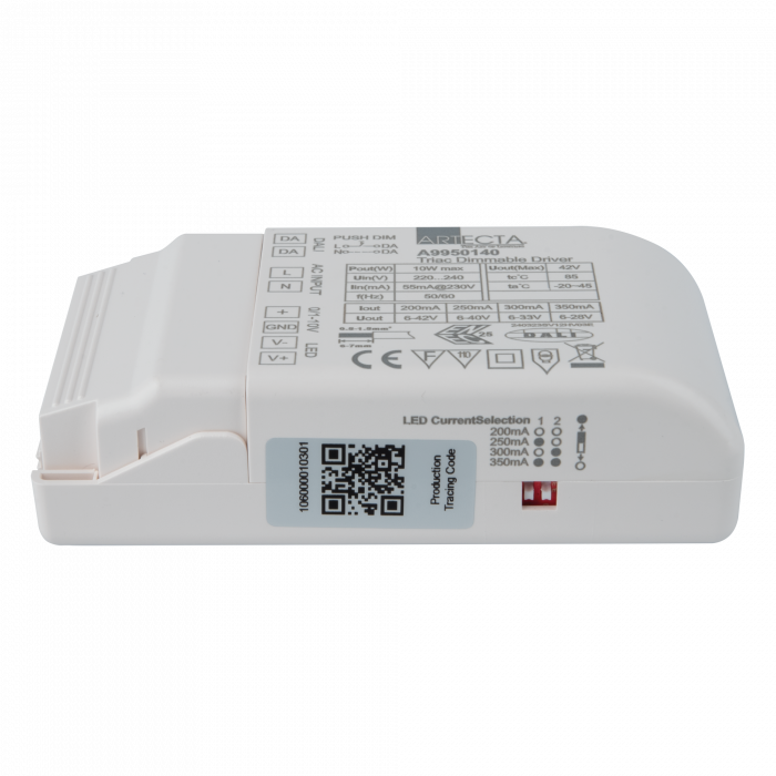Artecta LED Driver Universeel 10 W Constante Stroom
Dimbaar via DALI, Push, Triac en 0/1-10 V