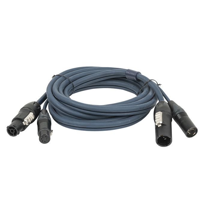 DAP FP143 Hybride Kabel - PowerCON True1 & 5-pin XLR DMX & Stroom - 3 mtr