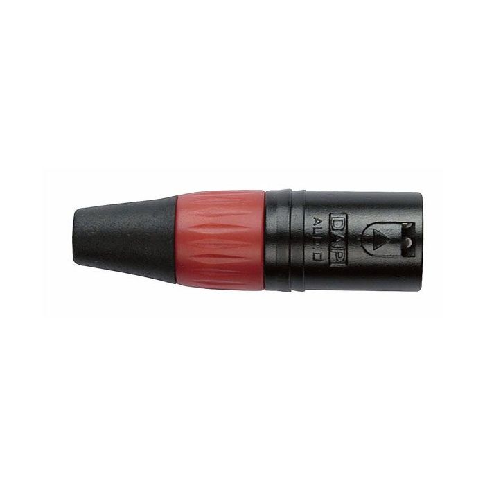 Dap XMK203BR XLR 3polig male xlr connector zwarte behuizing Rode eindkap