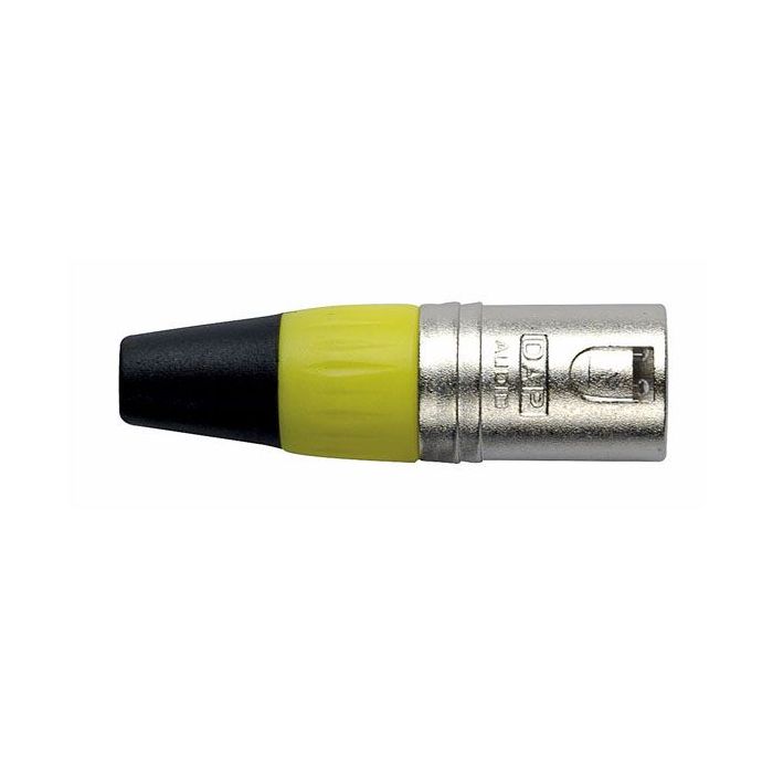 Dap XMK203NY XLR 3polig male xlr plug nickel behuizing gele eindkap
