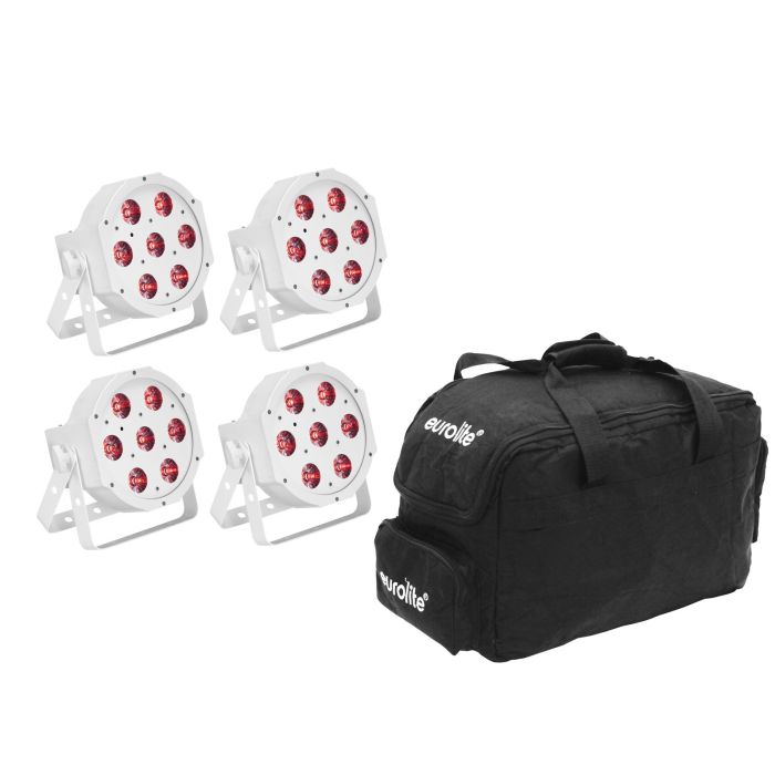 EUROLITE Set 4x LED SLS-7 HCL Spot white + Soft Bag