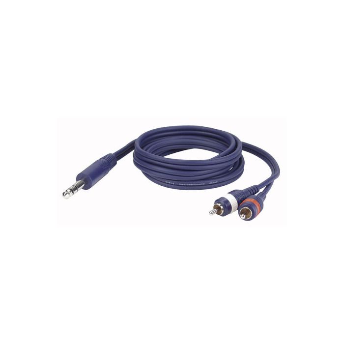 DAP verloopkabel van stereo jack naar 2x cinch 1,5 mtr