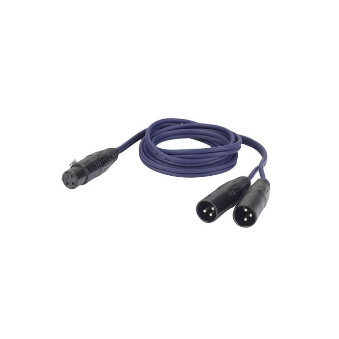 DDap FL39 - bal. XLR Female 3 polig naar 2 x XLR Male 3 polig 1.5mtr splitter