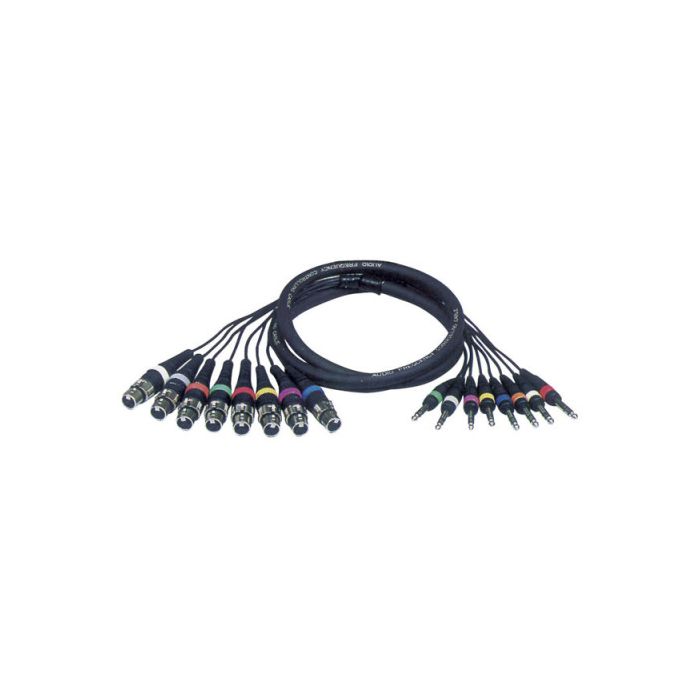 DAP FL67600 8voudige studio snake 3polig XLR female > stereo jack 6 mtr
