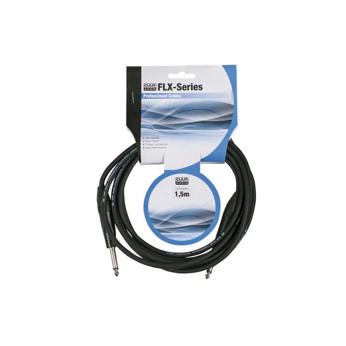 DAP FLX05 - mono Jack kabel Black 1,5 meter X-type