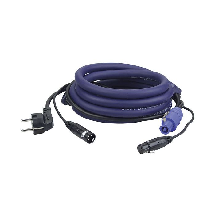DAP FP0620 - Schuko/XLR M - Powercon/XLR F 20 m LICHT voeding-/signaalkabel