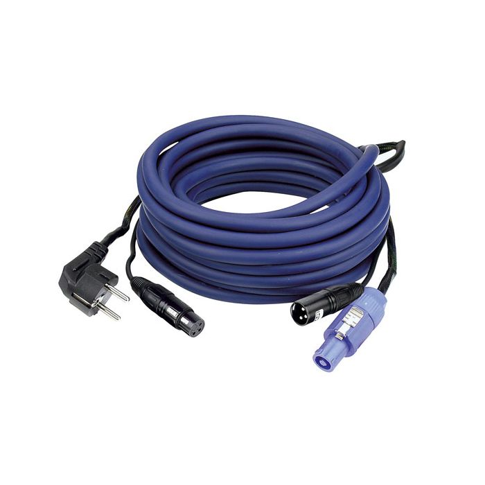 DAP FP1010 - Schuko/XLR F - Powercon/XLR M 10 m AUDIO voeding-/signaalkabel