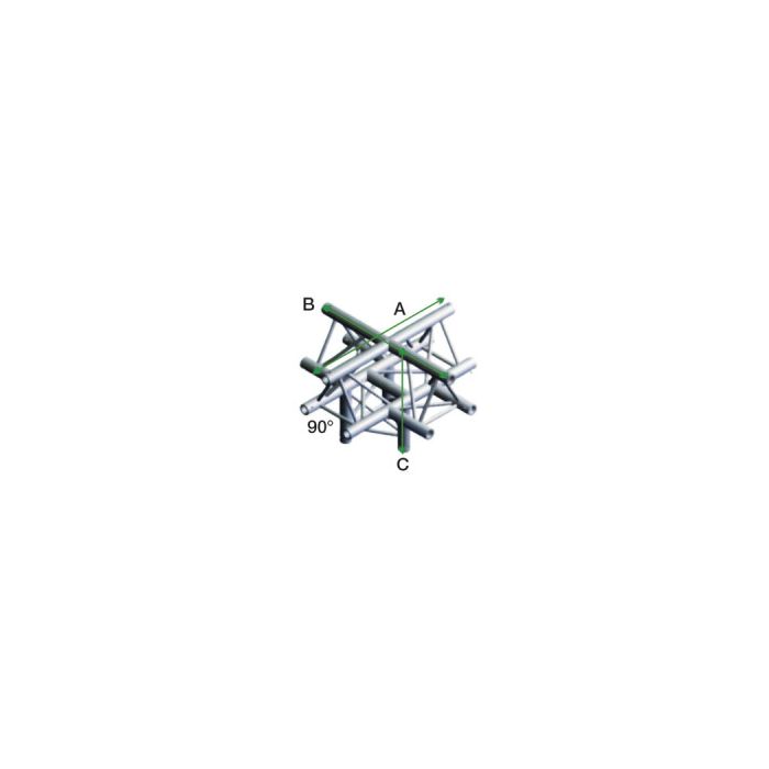 Milos ACB52 - PT30025 Driehoek Truss T-025 90° Cross + down 5-way/apex up