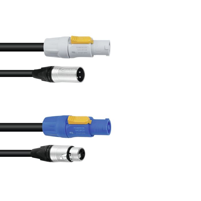 PSSO combikabel DMX PowerCon / XLR 3mtr