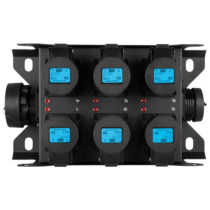 Showgear PowerCore 2s.6c Breakout Multipin S19 in/uit naar 6x CEE 16A (1P+N+PE)