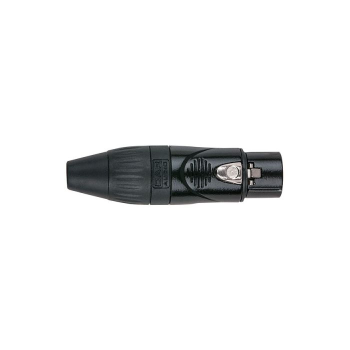 Dap XLR conector 3 polig female X- Zwart met zwarte eindkap