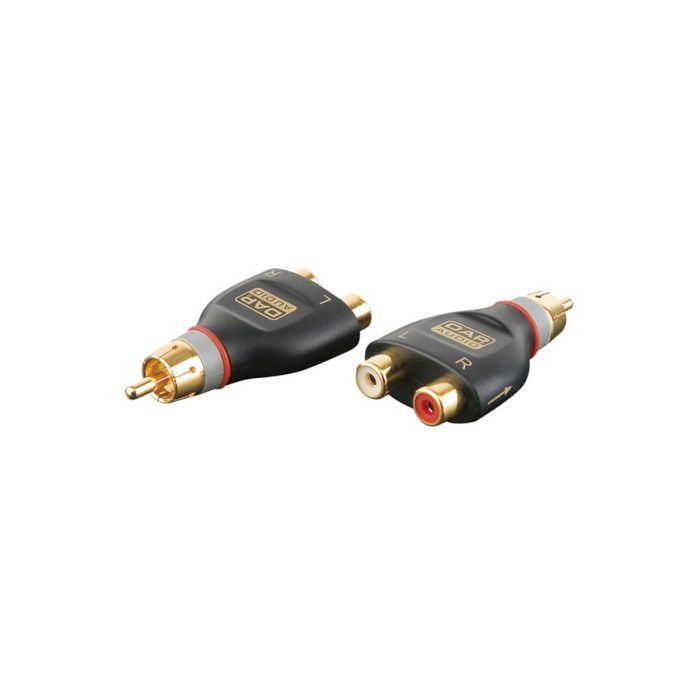 XGA38 - 2 x RCA Female naar 1 x RCA Male verloop verdeler 1 uitgang naar 2 x uit