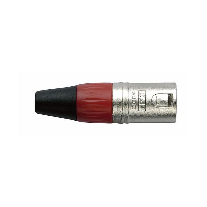 Dap XMK203NR XLR 3polig male xlr plug nickel behuizing Rode eindkap