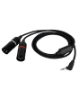DAP FL117 - Male Stereo 90° Mini-Jack naar 2 Galvanisch Gescheiden XLR/M 3P 1.5m