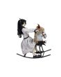 EUROPALMS Halloween Figure Girl on rocking Horse, animated, 72cm