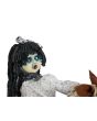 EUROPALMS Halloween Figure Girl on rocking Horse, animated, 72cm
