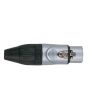 Dap XLR conector 3 polig female  X- Nikel met zwarte eindkap 